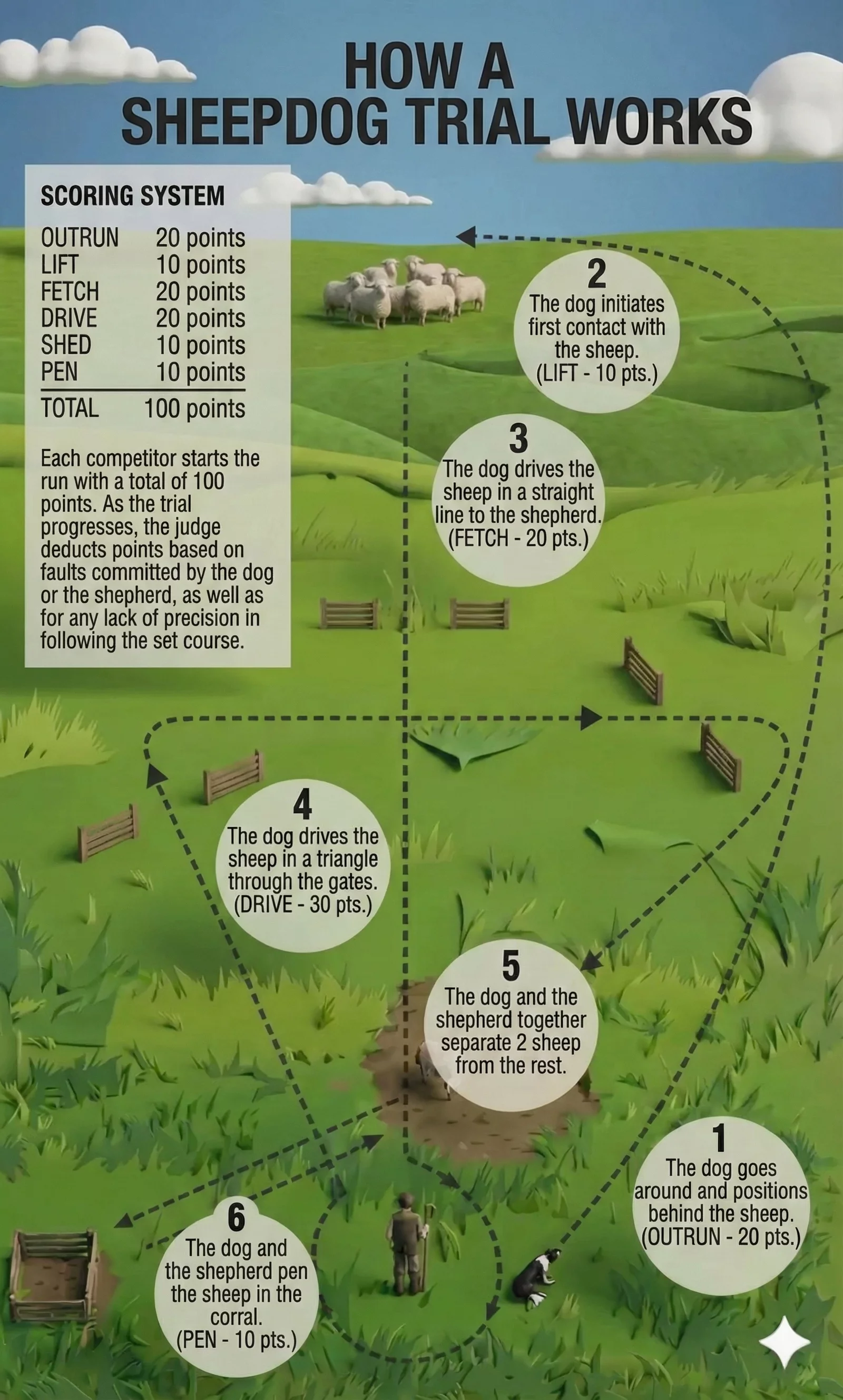 Esquema explicativo de cómo funciona un concurso de pastoreo